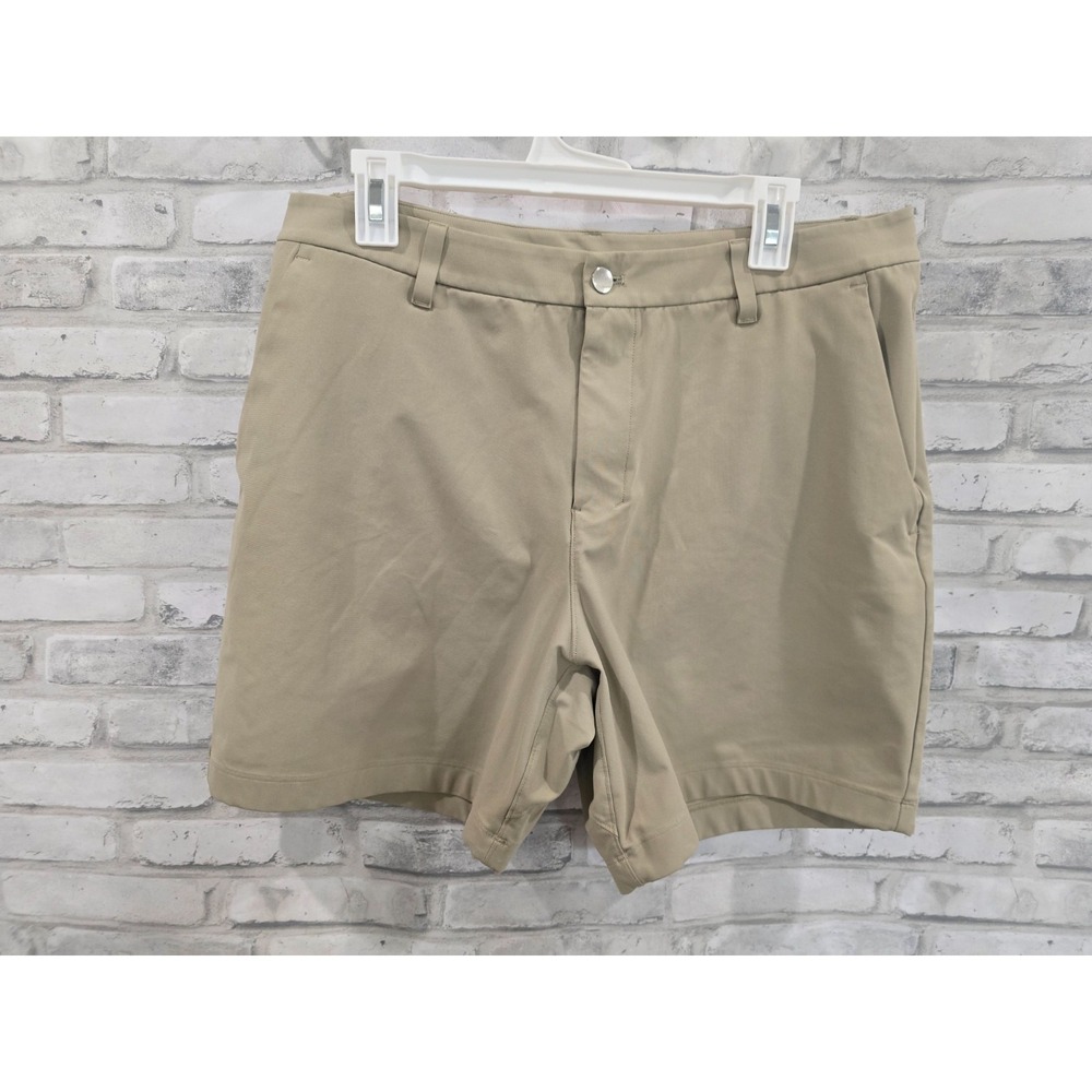 Lululemon Commission FLAW Shorts Sz 36 Relaxed Warpstreme 12" Tofino Sand Beige